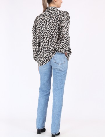 Camasa Pieces, negru floral