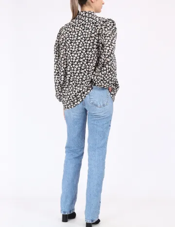 Camasa Pieces, negru floral Negru