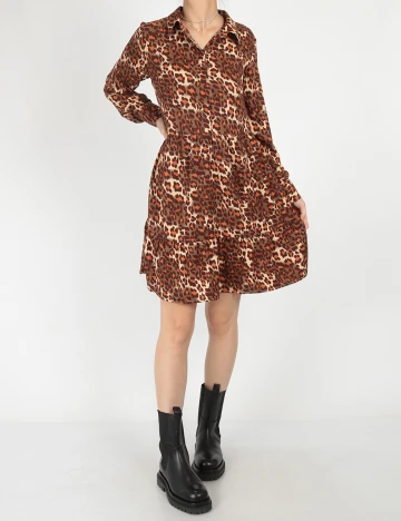 Rochie scurta Pieces, maro