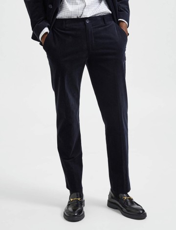 Pantaloni Selected, bleumarin inchis