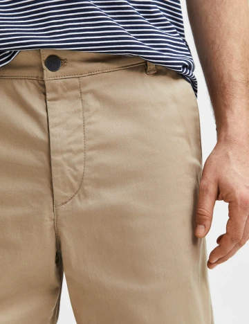 Pantaloni Selected, maro deschis