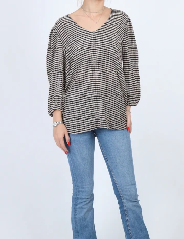 Bluza Fransa, crem/negru