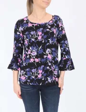 Bluza Fransa, negru floral