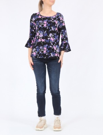 Bluza Fransa, negru floral