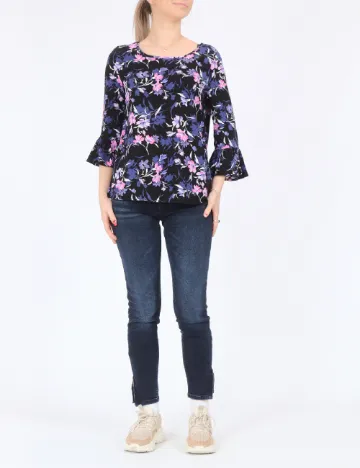 Bluza Fransa, negru floral