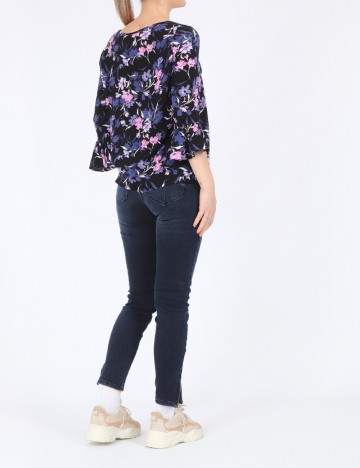 Bluza Fransa, negru floral