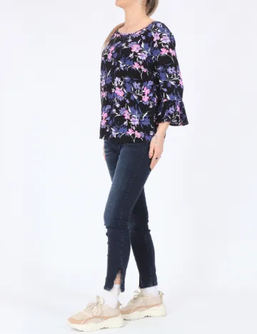 Bluza Fransa, negru floral