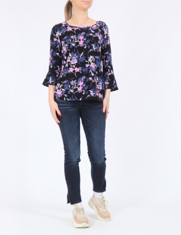 Bluza Fransa, negru floral