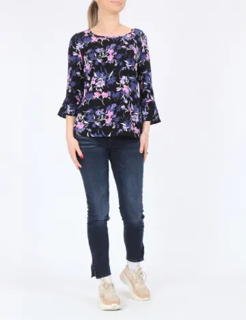 Bluza Fransa, negru floral