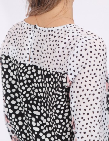 Rochie scurta Bon a Parte, alb-negru