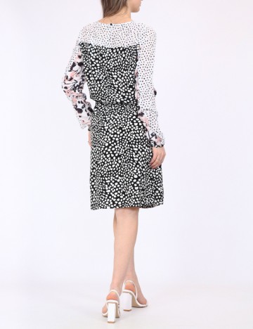 Rochie scurta Bon a Parte, alb-negru