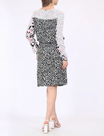 Rochie scurta Bon a Parte, alb-negru