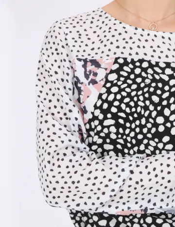 Rochie scurta Bon a Parte, alb-negru