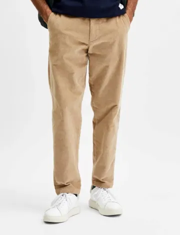 Pantaloni Selected, crem Crem