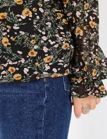 Camasa Q/S, negru floral