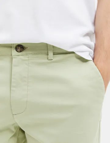 Pantaloni Selected, verde deschis