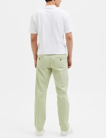 Pantaloni Selected, verde deschis