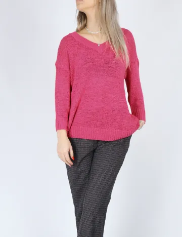 Pulover Pieces, magenta