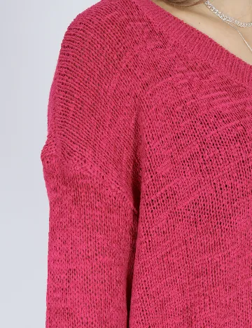 Pulover Pieces, magenta