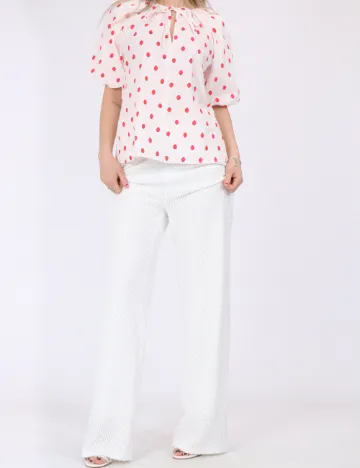 Pantaloni Pieces, alb