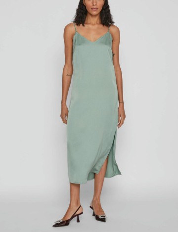 Rochie lunga Vila, verde opalin