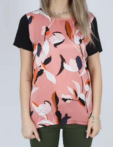 Bluza Fransa, roz/negru