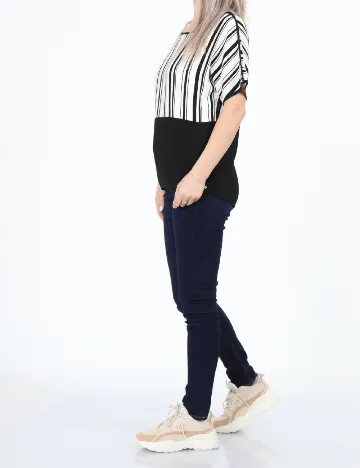 Bluza Fransa, alb/negru Negru