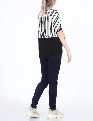 Bluza Fransa, alb/negru Negru