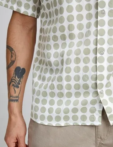 Camasa Casual Friday, alb/verde