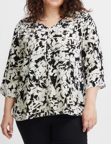 Bluza Fransa Curve, alb/negru