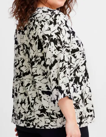 Bluza Fransa Curve, alb/negru