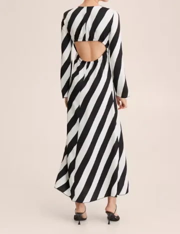 Rochie lunga Mango, alb-negru Alb