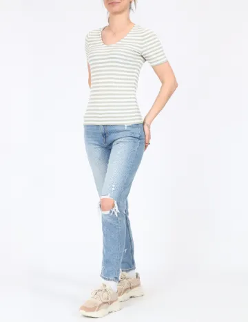 Tricou Jacqueline de Yong, alb/verde