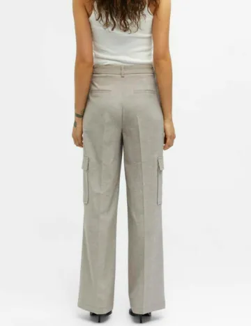 Pantaloni Object, crem