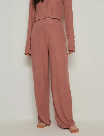 Pantaloni NA-KD, roz pudra