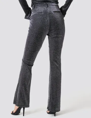 Pantaloni NA-KD, argintiu