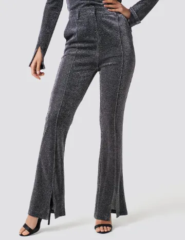 Pantaloni NA-KD, argintiu