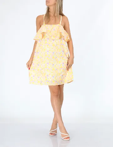 Rochie scurta Pieces, galben