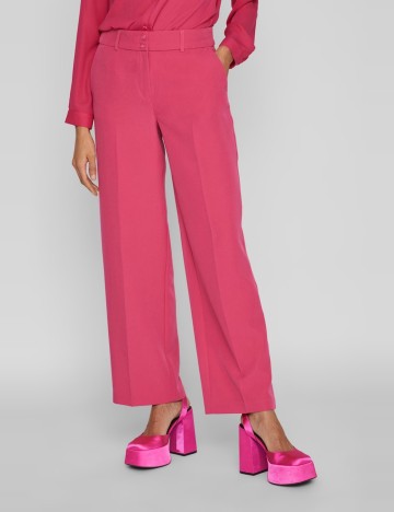 Pantaloni Vila, roz