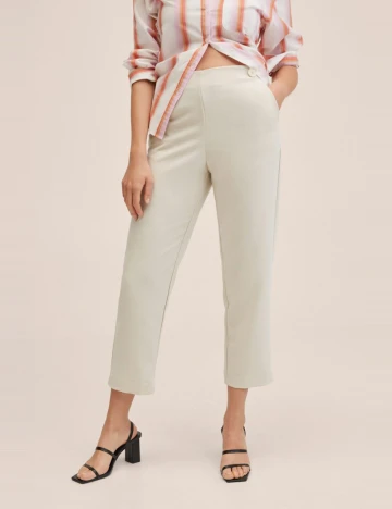 Pantaloni Mango, ecru