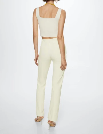 Pantaloni Mango, ecru