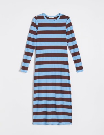 Rochie medie Reserved, albastru/maro