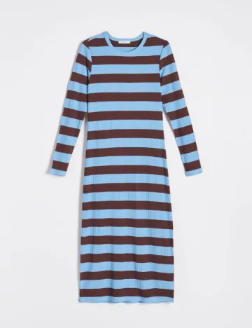 Rochie medie Reserved, albastru/maro