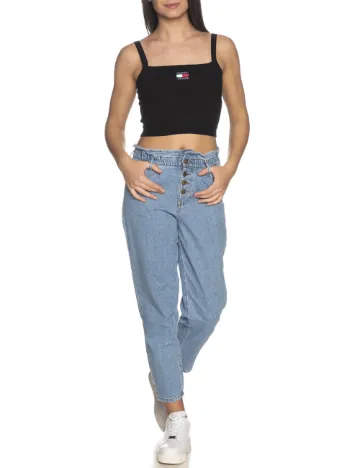 Top Tommy Jeans, negru