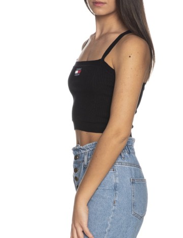 Top Tommy Jeans, negru
