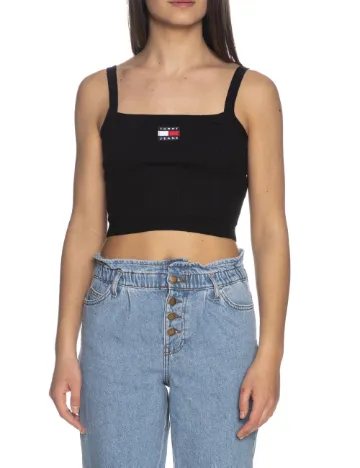 Top Tommy Jeans, negru
