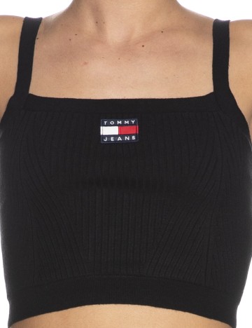 Top Tommy Jeans, negru