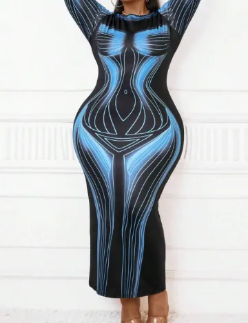 Rochie lunga SHEIN CURVE, negru