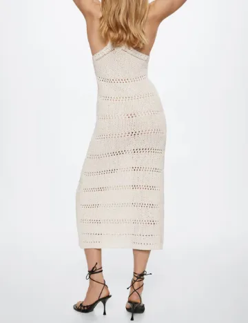 Rochie medie Mango, ecru
