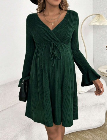 Rochie scurta SHEIN Maternity, verde